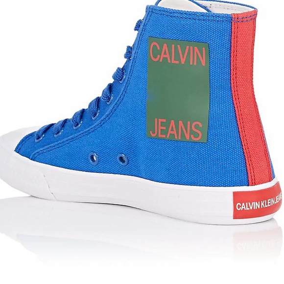 NIB Calvin Klein 205W39NYC blue canvas sneakers - Picture 3 of 8